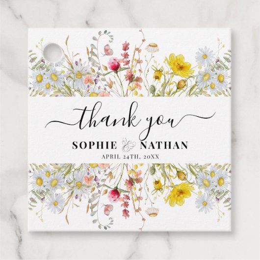 Lente Zomer Wildflower | Dankjewel kaart Bedankjes Labels (Voorkant)