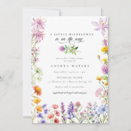 Lente Zomer Wildflower | Kleurrijk Baby shower Kaart
