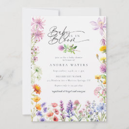 Lente Zomer Wildflower | Kleurrijk Baby shower Kaart