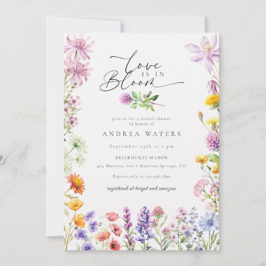 Lente Zomer Wildflower | Kleurrijk Vrijgezellenfee Kaart (Voorkant)