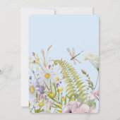 Lente zomer Wildflower Light Blue Boho Wedding Kaart (Achterkant)