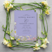 Lente zomer Wildflower Periwinkle Boho Wedding Kaart