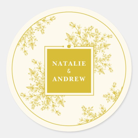 Lente Zomer Wildflowers Meadow Wedding Couples Ronde Sticker (Voorkant)