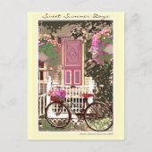 Lente/zomerbloemen en bike briefkaart (Voorkant)