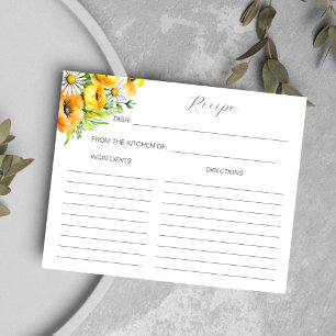 Lente zomerbloemen vrijgezellenfeest receptkaart