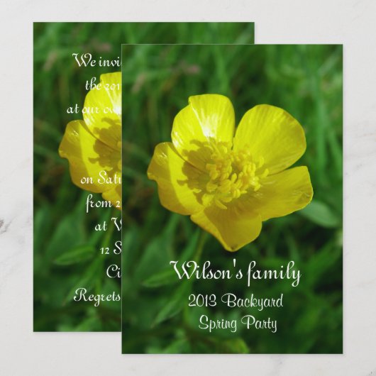 Lente, zomerfeestdag kaart (Voorkant / Achterkant)