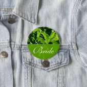 lente, zomergroene bladeren bruidbruiloft ronde button 7,6 cm (In situ)