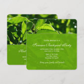 Lente, zomergroene bladeren familiefeest kaart (Voorkant / Achterkant)