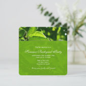 Lente, zomergroene bladeren familiefeest kaart (Staand voorkant)