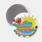 Lente Zon en Pysanka Magneet (Voorkant / Achterkant)