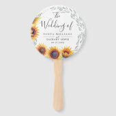 Lente Zonnebloem Bloei | Trouwprogramma Handwaaier (Voorkant)