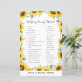 Lente Zonnebloem Bruidsdouche Spel PRINTED (Staand voorkant)