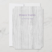 Lente Zonnebloem Paarse Pioen Bruiloft Details Kaart (Achterkant)