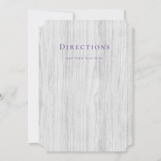 Lente Zonnebloem Paarse Pioen Bruiloft Details Kaart (Achterkant)