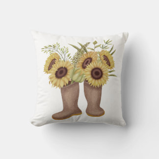 Lente Zonnebloemen met Laarzen Kussen