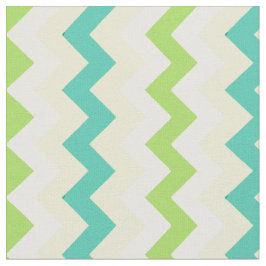Lente Zonneschijn Chevron Patroon Teal Groen Geel Stof