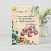 Lente Zonnig weer Vaders Dag Bloemen Retro Junk Feestdagenkaart (Staand voorkant)