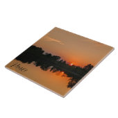 Lente zonsondergang bij het meer tegeltje (Zijkant)