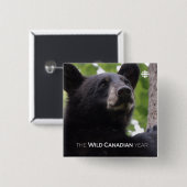 Lente - zwart Beer Vierkante Button 5,1 Cm (Voorkant /achterkant)