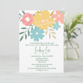 Lentebaby in bloei bloemige babyshower kaart (Staand voorkant)