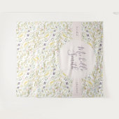 Lentebanner met Boho wilde bloemen en Pampas voor  Wandkleed (Voorkant (horizontaal))