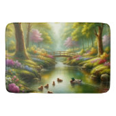 Lentebeek met eenden/bloemen badmat (Voorkant)