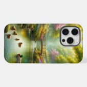 Lentebeek met eenden/bloemen iPhone hoesje (Achterkant horizontaal)