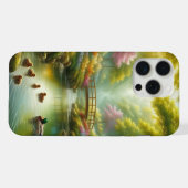 Lentebeek met eenden/bloemen iPhone hoesje (Achterkant horizontaal)