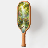Lentebeek met eenden/bloemen pickleball paddle (Links)