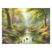 Lentebeek met eenden/bloemen tafelkleed (Voorkant (Horizontaal))