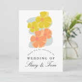 Lentebloei Cosmos Handgetekende Trouwdag Kaart (Staand voorkant)