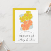 Lentebloei Cosmos Handgetekende Trouwdag Kaart (Voorkant / Achterkant in situ)