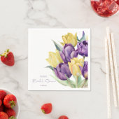 Lentebloeiende paarse gele tulpen Bruidsmeisje Servet (Insitu)