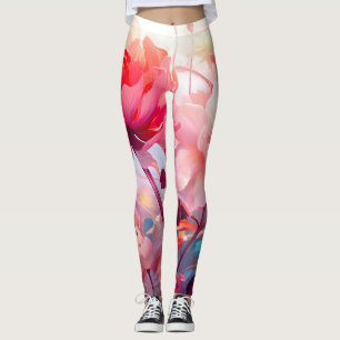 Lentebloeiende Pioenentuin Aquarel Leggings