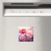 Lentebloeiende Pioenentuin Aquarel Magneet (Insitu (Vaatwasser))