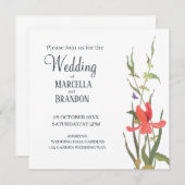 Lentebloeiende Tulp Bloem Bruiloft Kaart (Voorkant / Achterkant)