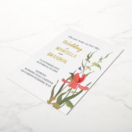 Lentebloeiende Tulp Bloemige Trouwfolie Uitnodigin Folie Uitnodiging