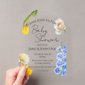 Lentebloem Acryl Baby Shower Uitnodiging (Insitu (Draagbaar))