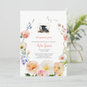 Lentebloem afstuderen uitnodiging (Staand voorkant)