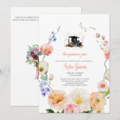 Lentebloem afstuderen uitnodiging (Voorkant / Achterkant)