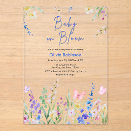 Lentebloem Baby in Bloom Baby Shower Acryl Uitnodigingen