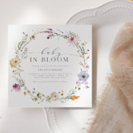 Lentebloem Baby in Bloom Vierkante Baby Shower | Kaart