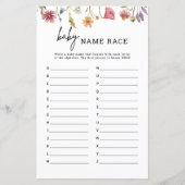 Lentebloem Baby Shower Baby Naam Raden Spel (Voorkant)