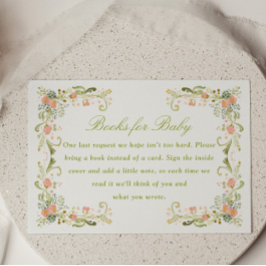 Lentebloem Baby Shower Boeken voor Baby Informatiekaartje
