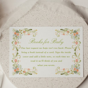 Lentebloem Baby Shower Boeken voor Baby Informatiekaartje