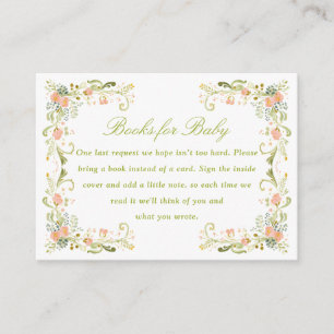 Lentebloem Baby Shower Boeken voor Baby Informatiekaartje