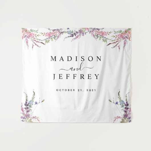 Lentebloem Bloemige Trouw Achtergrond Wandkleed (Voorkant (horizontaal))