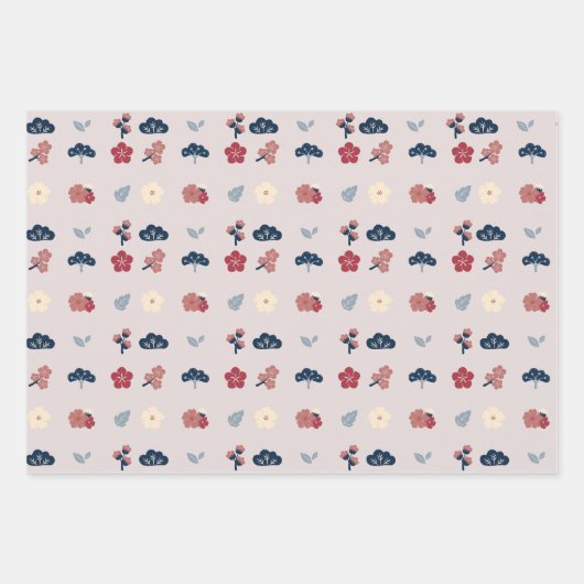 Lentebloem Boho Botanisch  Inpakpapier Vel (Voorkant 2)