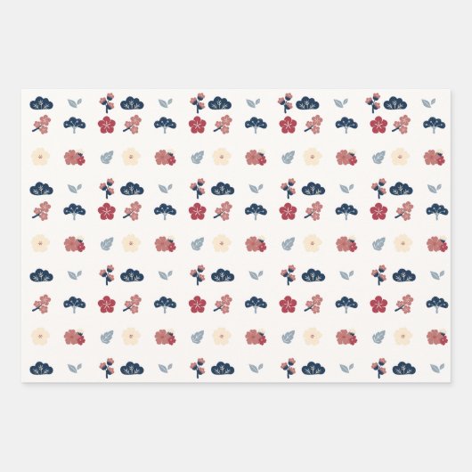 Lentebloem Boho Botanisch  Inpakpapier Vel (Voorkant)