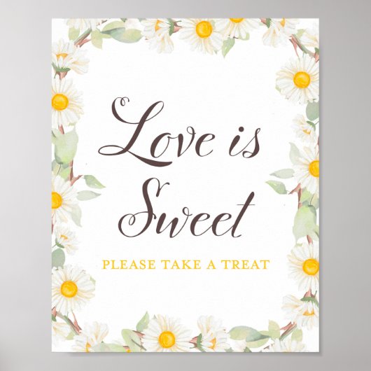 Lentebloem Bruids | Baby Shower Bord Poster (Voorkant)